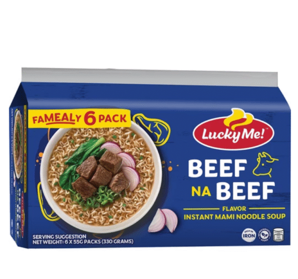 Lucky Me! Instant Noodle Soup Beef na Beef Multipack | 55g x 6s